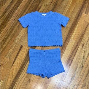 Jessica Simpson Kids Two-Piece Knit Short Set in Blue